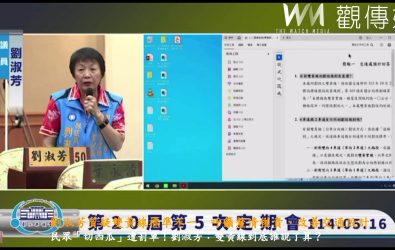 彰化縣議員劉淑芳針對雙黃線畫設標準及圓環設置問題提出質疑，劉淑芳強調，道路規劃與執法責任應該釐清，避免地方政府被誤解背黑鍋（記者陳雅芳攝）