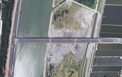 跨隔離水道橋梁全長584.9公尺、寬20公尺，設置雙向四車道，總經費約新台幣12.85億元，台塑16日辦理祈福儀式並宣布橋梁正式開通啟用。（圖／台塑企業提供）