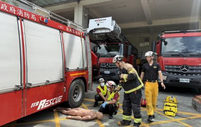 1140619-211桃園消防特搜聯合演練，破解重型車輛事故救援難題。