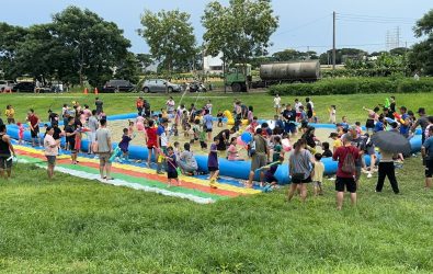 颱風來算什麼？溪湖人就是要玩水！今日在中央公園登場的潑水音樂派對熱力全開，5,000人水槍齊發、嗨翻一整天。（民眾提供）
