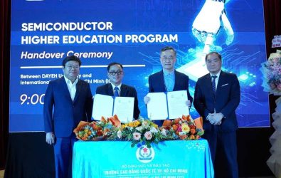 大葉大學攜手胡志明國際高專，簽署「2+2」課程銜接計畫，為亞太半導體產業培育國際競爭力人才，開創科技教育新局。（大葉大學提供）