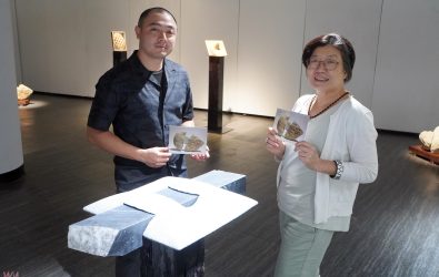視覺與重量的對話！大葉大學碩士生蔡伊鈞個展《V-WEIGHT》開展，10件雕塑作品展現平衡中的哲理美學。（記者陳雅芳攝）