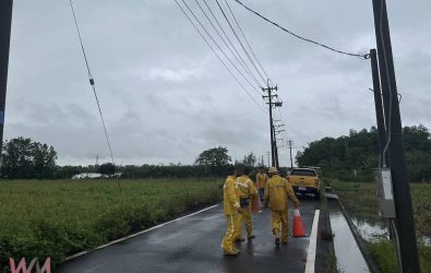 台電嘉義區處因應嘉義地區豪大雨，啟動特別巡視機制即時應變守護供電安全。（圖/台電嘉義區營業處提供）