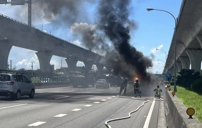 1140820-211國1桃園段驚現火燒車！警消迅速應變未釀傷亡
