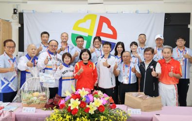 雲林縣長張麗善、運動部長李洋至團本部慰勞114全運會各縣市代表團。（雲林縣政府提供）