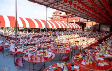 天德寶宮妙修堂超拔孤魂認桌多達520桌，盛況超越以往。(圖／妙修堂提供)