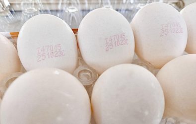 彰化縣衛生局抽驗蛋品，發現「鮮健蛋品洗選蛋」含芬普尼超標，溯源碼「I47045」批次產品流向全台9縣市，全數下架回收。（彰化縣衛生局提供）