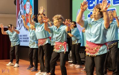 活動以「肌少症預防及介入」為主題，邀請四個合作社區長者與家屬共同參與，透過成果展示、活力表演與健康議題分享。（圖／雲林長庚醫院提供）