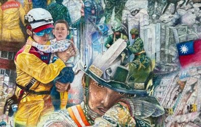 藝術家蘇慧棉老師透過畫筆對繪畫對象表達真摯的情感，記錄所愛的土地上有許多溫柔且堅定的信念。（圖／記者蘇榮泉翻攝）